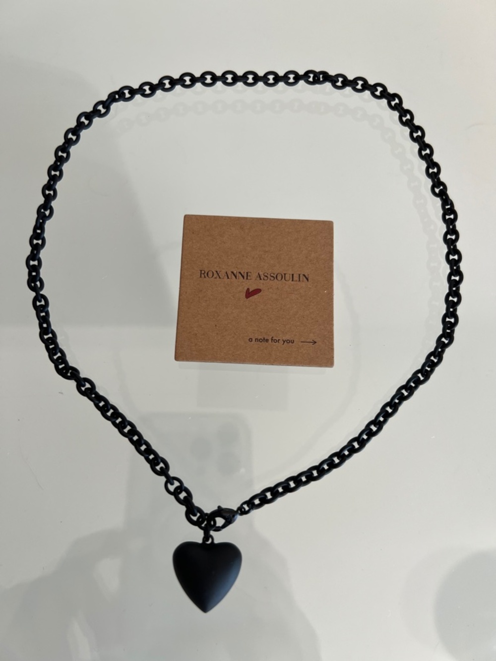 ROXANNE ASSOULIN The Mini Black Puffy Heart Necklace